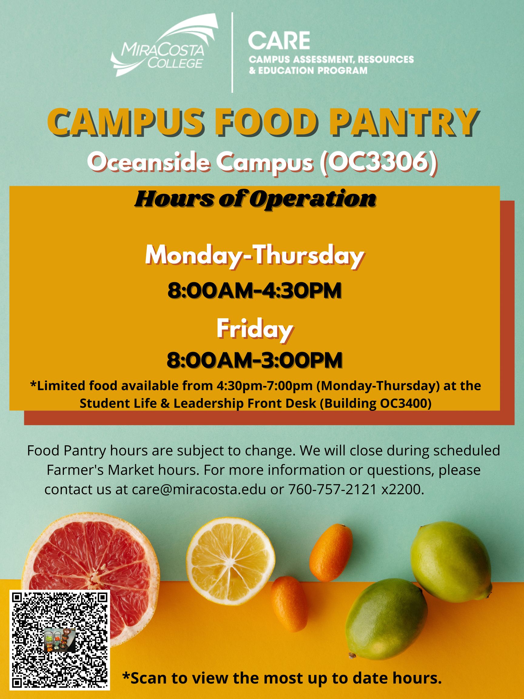MiraCosta College Food Pantry & Food Distributions
