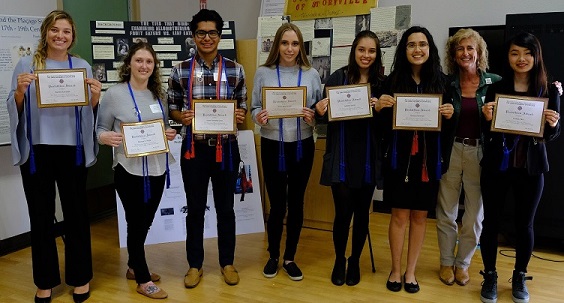Pentathlon Award winners (students who present at five or more research conferences) at the OMNI Showcase Spring 2018